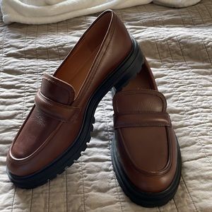 Madewell Bradley Leather Lug Sole Loafer Sable Size 9